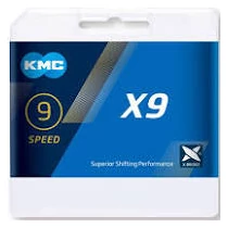 Lánc KMC X9 szürke 1/2x1/128 114L