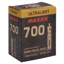 Belső Maxxis 700X33/50C ULTRALIGHT Presta szelepes 60mm 102g