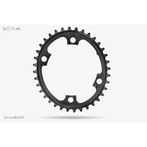 Lánckerék Országúti OVAL 110BCD asszim Shimano 9000/6800 4 lyukas fekete 36T