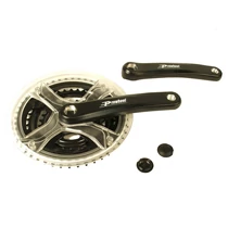 Prowheel hajtómű mtb alu 28/38/48t 170m ty-cq01, fekete víztiszta láncvédővel