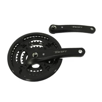 Prowheel hajtómű mtb alu 28/38/48t 170m swift-201p, fekete hajtókar fekete láncvédővel
