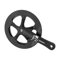Suntour hajtómu alu 44t 175mm prowheel solid-244aa-f fekete dupla láncvédővel, tengely hossza 122mm