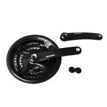 Suntour hajtómu alu 28/38/48t 170mm prowheel ty-cm99 fekete, láncvédővel tengely hossza 124,5mm