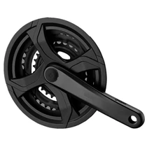 Suntour hajtómu alu 28/38/48t 175mm prowheel ty-cq01 fekete, láncvédővel tengely hossza 124,5mm