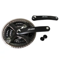 Suntour hajtómu alu 28/38/48t 175mm prowheel ty-cq01 fekete, láncvédővel tengely hossza 124,5mm