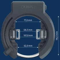 ABUS patkó lakat Granit XPlus 6950M (R) - kulcsot megtartja, XPlus zárszerkezettel