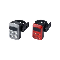 BBB Cycling kerékpáros lámpa szett BLS-237 Slide, 50 és 16 lumen (első és hátsó), 5 mód, micro USB tölthető 500mAh akku, gumis felfogatással