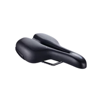 BSD-111 kerékpáros nyereg SportPlus ergonomikus, emlékező szivacsos, acél pálca, 170mm széles, fekete