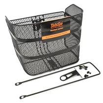 VeloGo kerékpár első kosár fém, fix fekete XXL  37×27×26