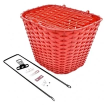 Kerékpár első kosár pálcás rögzítéssel bordó