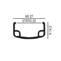Abroncs 20" (406) 36H alu szimpla ezüst AN