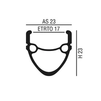 Abroncs 20" (406) 36H alu df. fekete MI