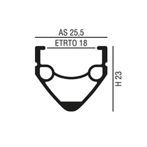 Abroncs 24" (507) 36H alu df. ezüst MI