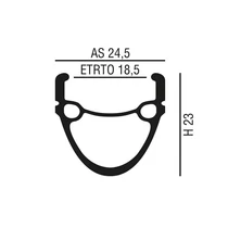 Abroncs 26" (559) 36H alu df. ezüst MIXL V-fék