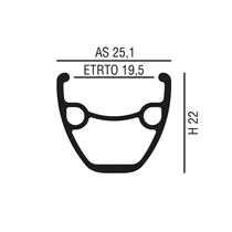 Abroncs 26" (559) 32H alu df. fekete P.DISK szege.