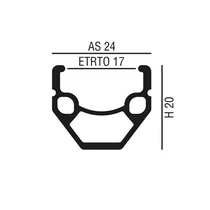 Abroncs 27,5" (584) 32H alu df. fekete V3 V-fék