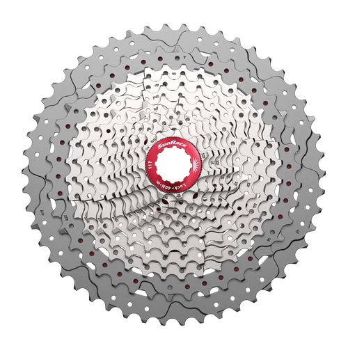 Sunrace CSMZ90 WA5 12 sebességes fogaskeréksor [ezüst-piros, 11-50]