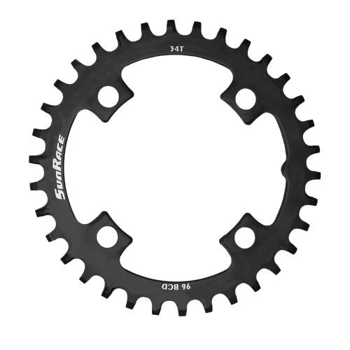 Sunrace CRMS Narrow Wide 4 furatos szimmetrikus lánctányér [fekete, 38]