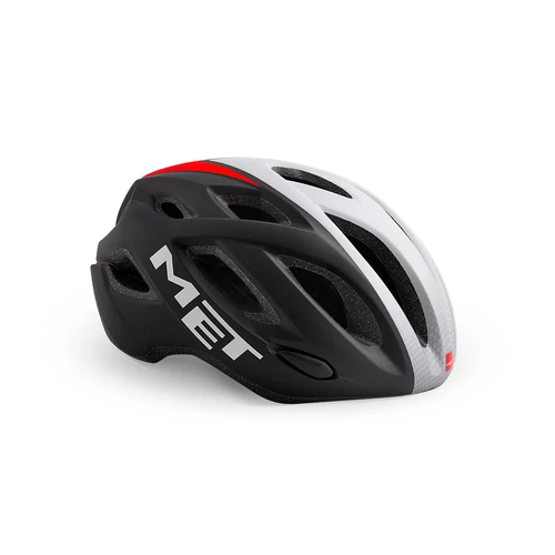 MET Idolo normál sisak [matt fekete-fehér-piros, 60-64 cm (XL)]