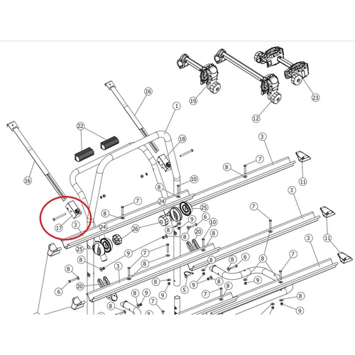 Menabo Logic bal oldali (SX) hevedertartó