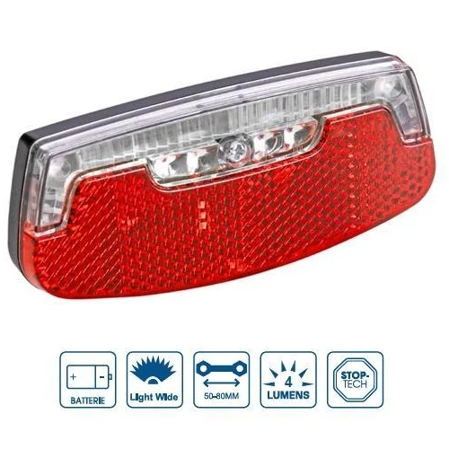 Velogo LM4 csomagtartóra szerelhető elemes hátsó lámpa féklámpa funkcióval