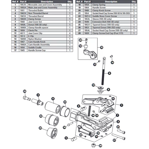 Park Tool fogantyú csavar 100-3D állványfejhez