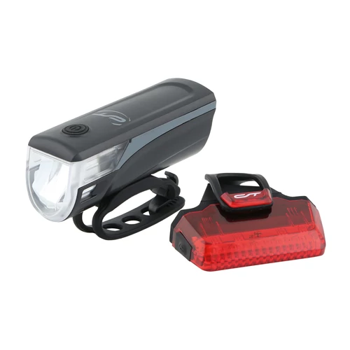 Contec Speed-LED USB akkumulátoros első+hátsó lámpa [szürke]