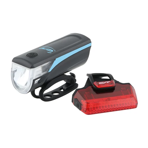 Contec Speed-LED USB akkumulátoros első+hátsó lámpa [kék]