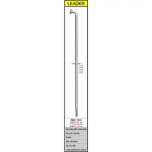 Sapim Leader 2,0mm ezüst küllő + anya [268 mm]