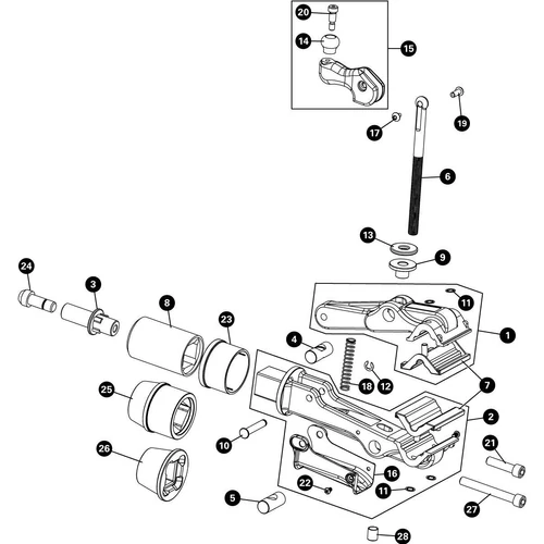 Park Tool 100-3D / 100-5D / 100-25D állványfej alkatrészek
