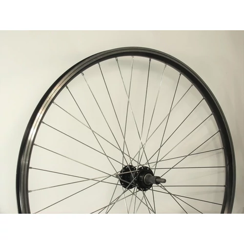 Kerék 26-os hátsó duplafalú mach1 fekete felni menetes acél agy fekete
