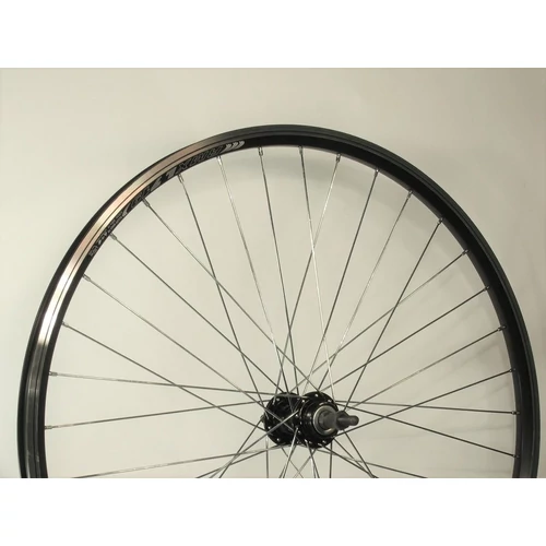 Kerék 26-os hátsó duplafalú remerx fekete felni menetes alu. agy fekete