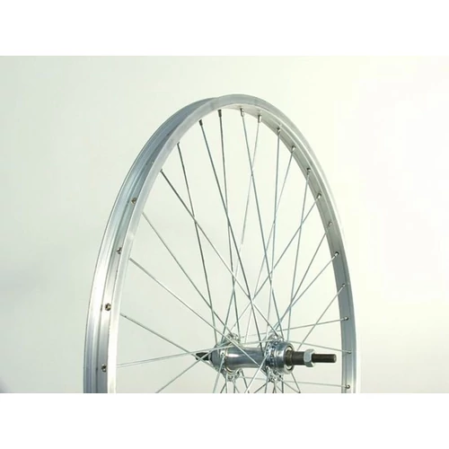 Kerék 26-os hátsó szimpla falú remerx ezüst felni menetes acél agy ezüst