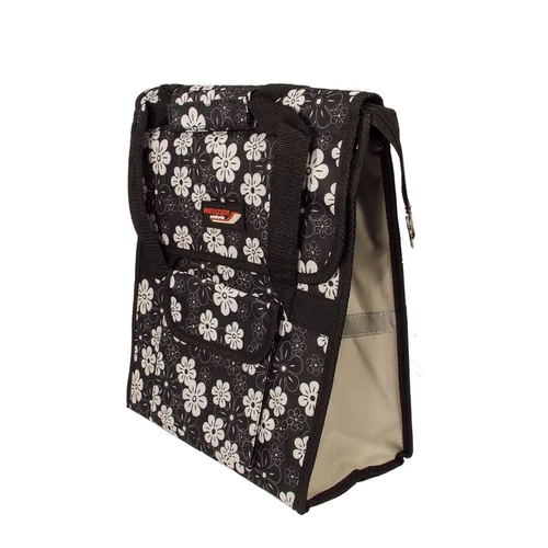 Táska csomagtartóra 1részes fekete/ fehér virágos 35x14x30cm