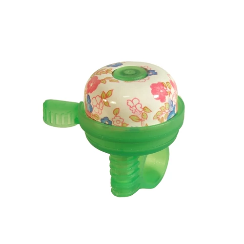 Csengő 35mm acél/műa virágos zöld