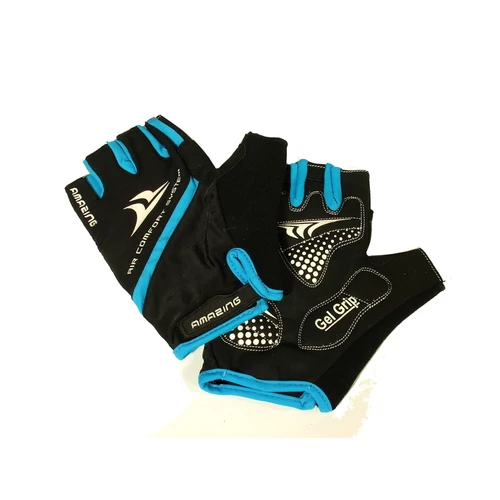 Kesztyű l fekete/kék-fehér tépőzáras amazing