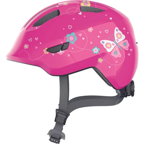 ABUS kerékpáros gyerek sisak Smiley 3.0, In-Mold, pink butterfly, M (50-55 cm)