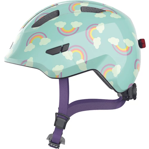 ABUS kerékpáros gyerek sisak Smiley 3.0 LED, In-Mold, blue rainbow, S (45-50 cm)