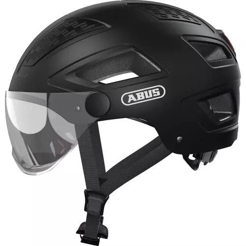 ABUS kerékpáros városi sisak Hyban 2.0 ACE, ABS, beépített átlátszó szemüveggel, velvet black, M (52-58 cm)