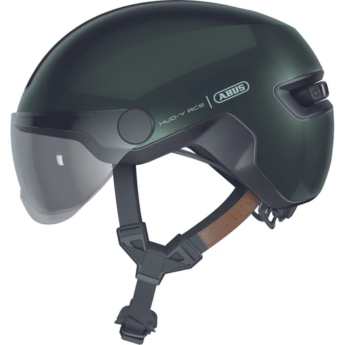 ABUS kerékpáros városi sisak Hud-Y ACE, In-Mold, beépített átlátszó szemüveggel, moss green M (54-58 cm)