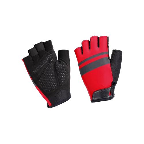 BBW-59 kerékpáros kesztyű HighComfort emlékező szivacsos, piros L