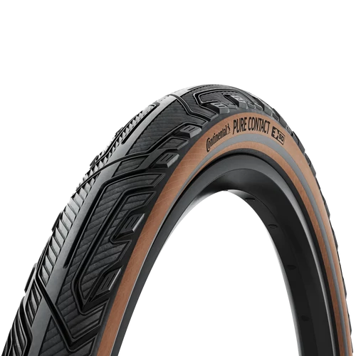 Continental kerékpáros külső gumi 50-622 Pure CONTACT 28x2,0 fekete/kávébarna, Skin grafit reflektoros, hajtogathatós - 1 éves defektgaranciával