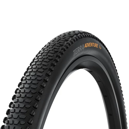 Continental gravel-cyclocross kerékpáros külső gumi 55-622 Terra Adventure Trail Grip 29x2,20, hookless felni kompatibilis, tubeless ready, fekete/fekete hajtogathatós, graphit reflektoros skin