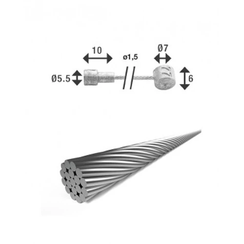 Bowden fék 3000x1,5mm 2 niplivel rozsdamentes BR-X87