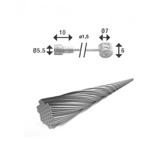 Bowden fék 2250x1,5mm 2 niplivel rozsdamentes BR-X88