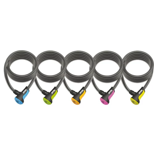 Lakat Onguard Neon spirál kábel kulcsos180cmx12mm (5db:sárga,kék, zöld, narancs, pink)