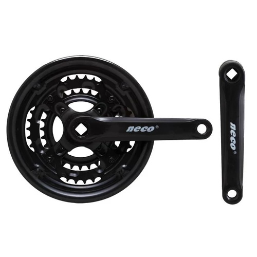 Hajtómű MTB acél 28/38/48T fekete Neco 170mm