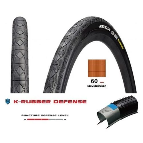 Köpeny 700×38C ARISUN METRO TROOPER K Defens 1,5mm