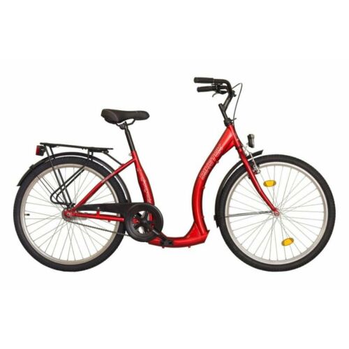 Kp Koliken 26" Hunyadi vastag vázas városi kerékpár piros