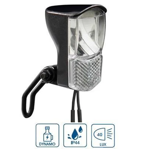 Lámpa első VeloGo agydinamós 1×3W led 90 Lumen